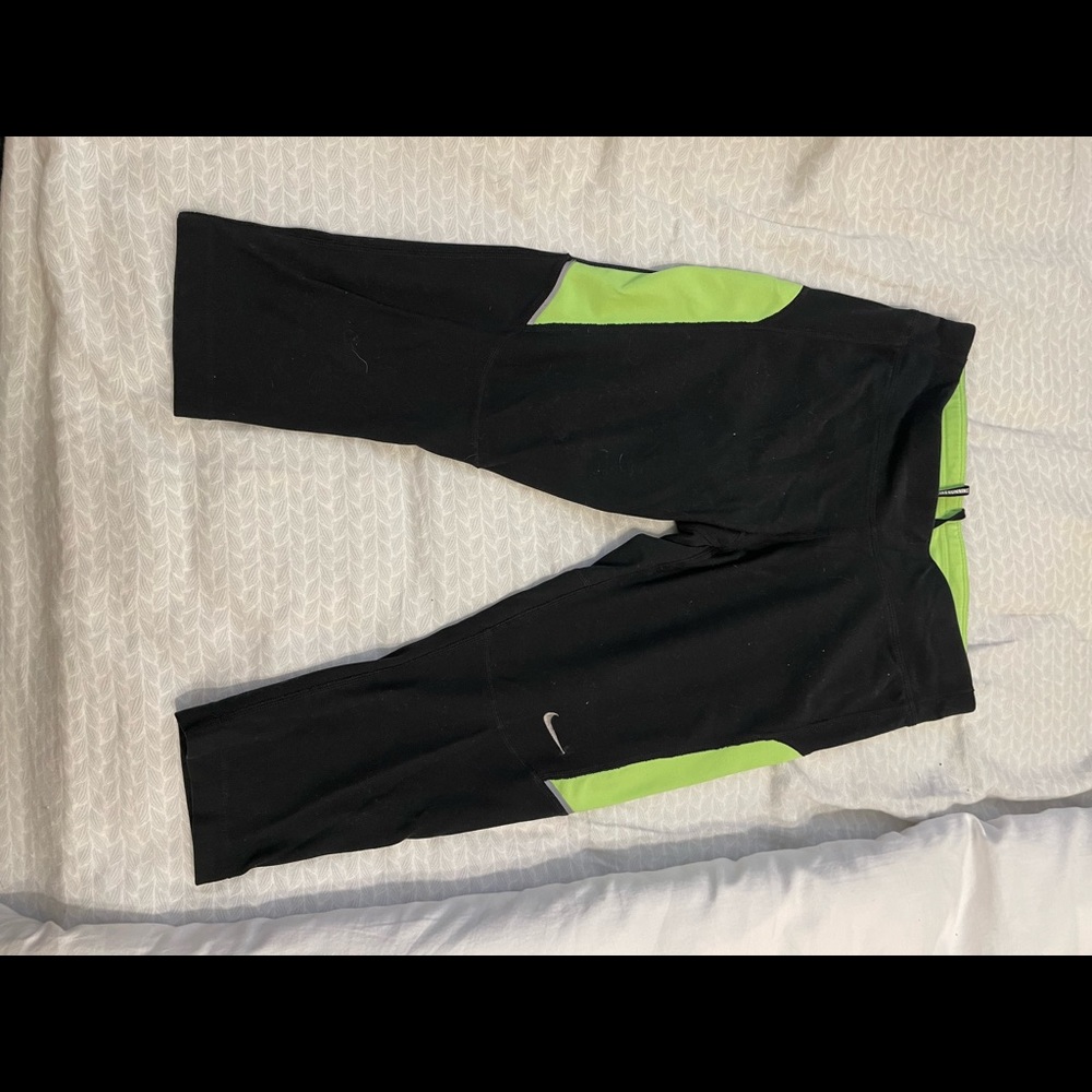 Green and Black Cropped Nike DriFit